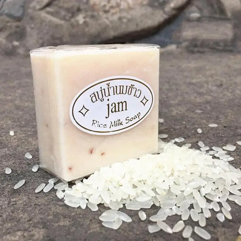 

Hand Soap Thailand Jasmine Rice Handmade Collagen Vitamin Skin Whitening Bathing Tool Rice Milk Soap Bleaching Agents Acne Soap