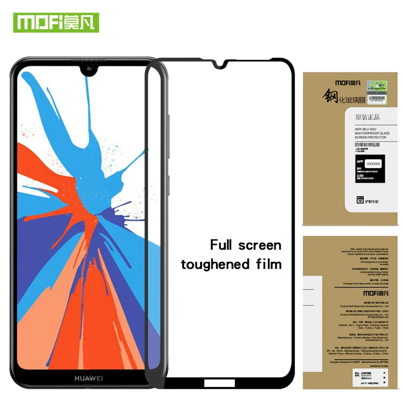

Mofi For Huawei Y7 Pro 2019 Tempered Glass 9H Full Cover For Huawei Y7 Pro 2019 Case Screen Protector Protective Glass Film
