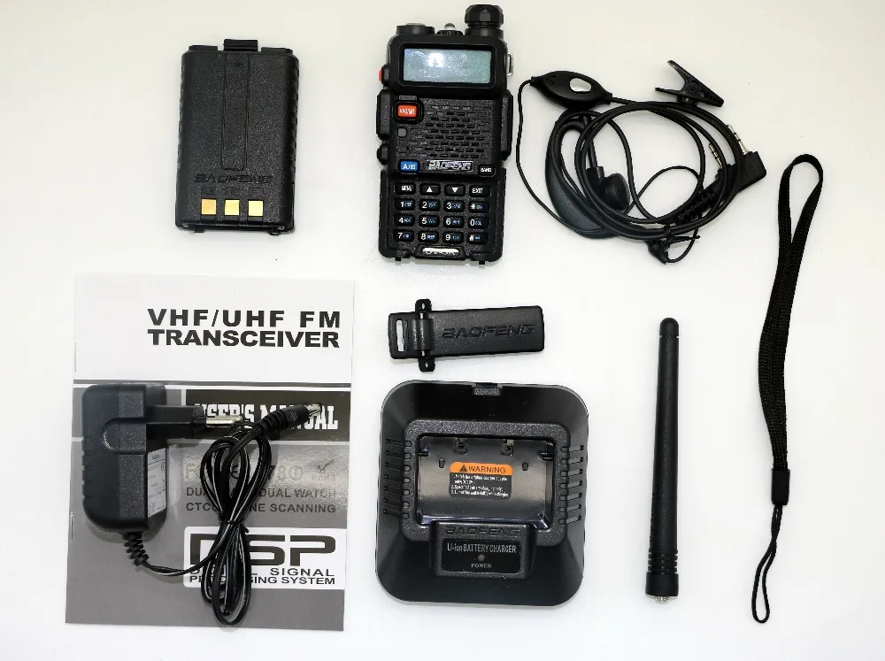 2pcs BaoFeng UV-5R Walkie Talkie UHF VHF Dual Band UV5R CB Portable Radio 128CH 5W VOX Flashlight Display FM Transceiver | Мобильные