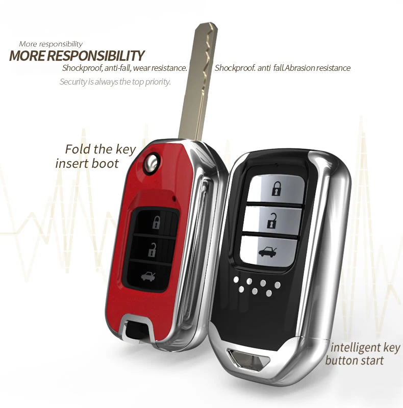 Чехол для ключей для Honda FIT XRV VEZEL CITY JAZZ CIVIC Crider CRV Smart Remout Key Holder сумка аксессуары