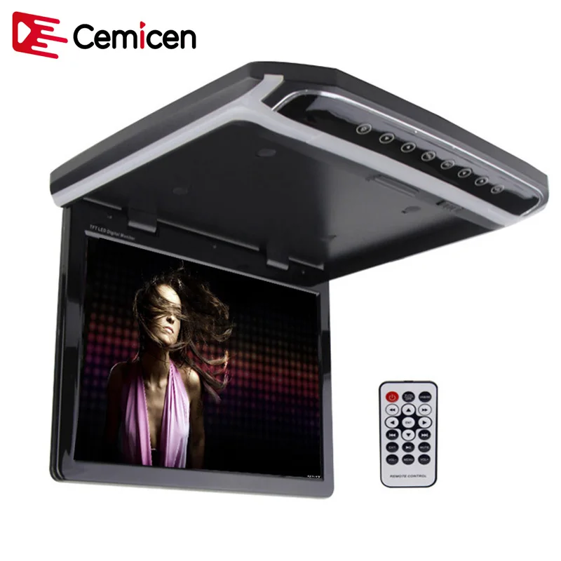 Cemicen 10 2 дюймовый Автомобильный откидной монитор на крышу с поддержкой 1080P видео HD