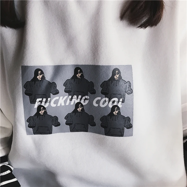 YouGeMan корейский стиль Ulzzang Harajuku полосатый лоскутный Поддельные 2 шт. толстовки для женщин с длинным рукавом Толстовка