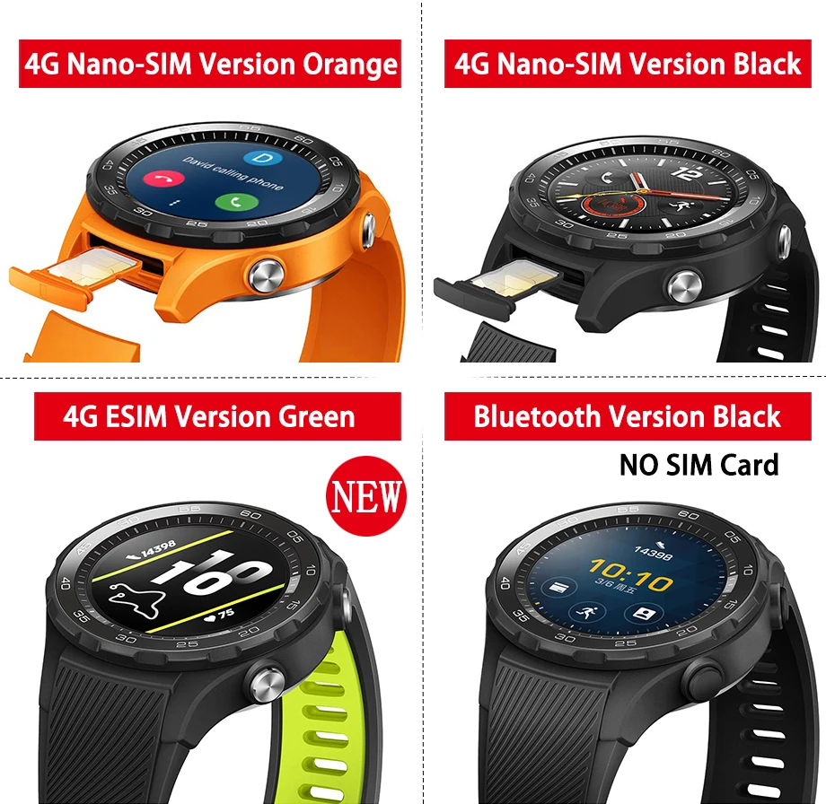 Оригинальные часы Huawei Watch 2 с глобальной прошивкой поддержка LTE 4G телефонные