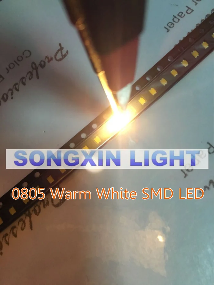 1000 шт. светодиод 0805 SMD теплый белый S 2800 3200K светодиодный прозрачная вода сделай