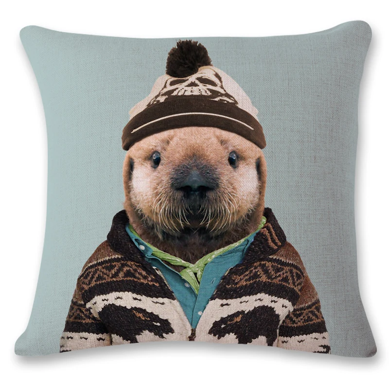 Мультяшная Милая нарядная подушка в виде животного овечки свиньи офисное кресло