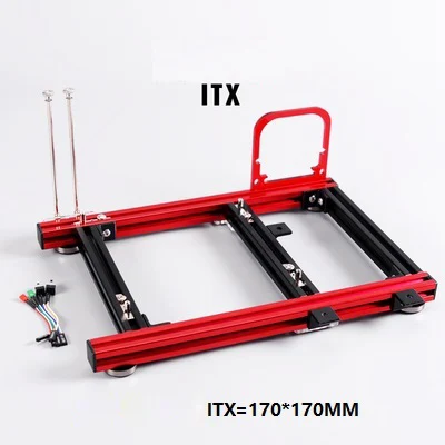 red DIY Mini itx/matx/ATX PC Chassis case Aluminum Desktop Open Bare Frame Horizontal Rack game host Box computer mainframe Parts - Цвет: red