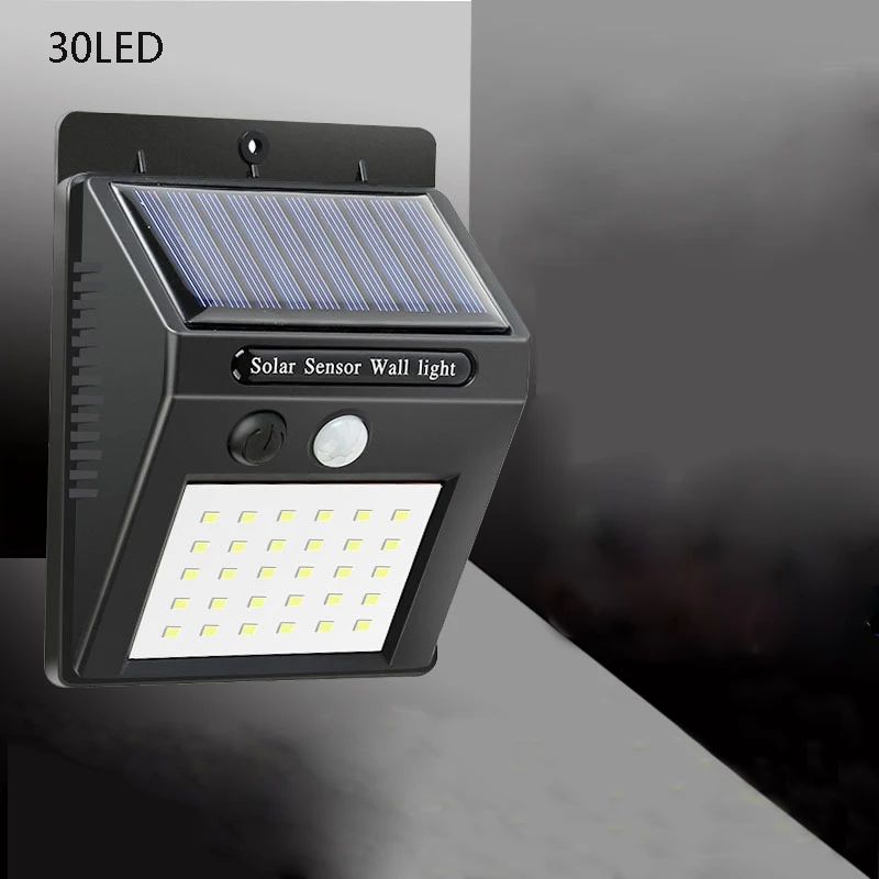 30led Светодиодный солнечный свет, солнечный свет, открытый солнечный светильник, водонепроницаемый, IP65, индукция человеческого тела, для двора, сада, на открытом воздухе, Lampara, солнечный - Испускаемый цвет: 30led