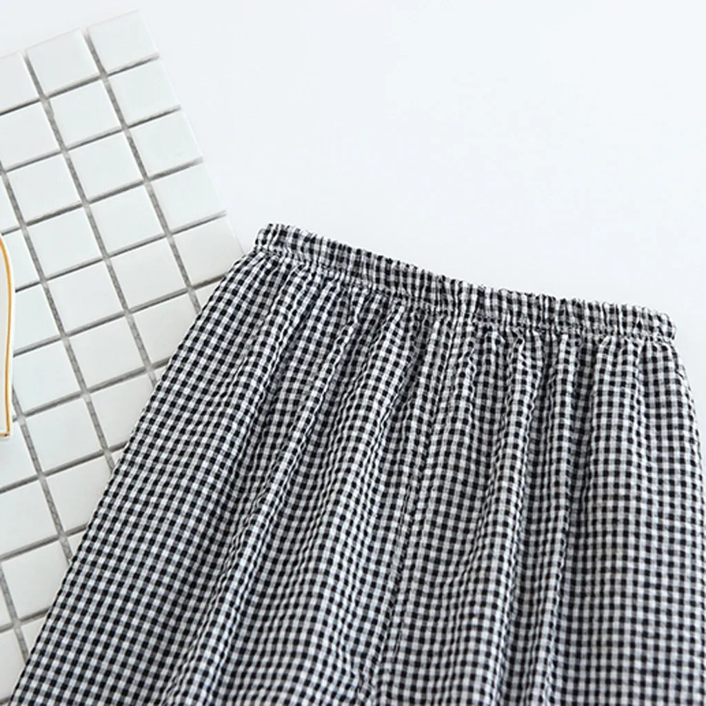 Одежда для детей и малышей детские клетчатые Гаремные Брюки Одежда|Брюки| |