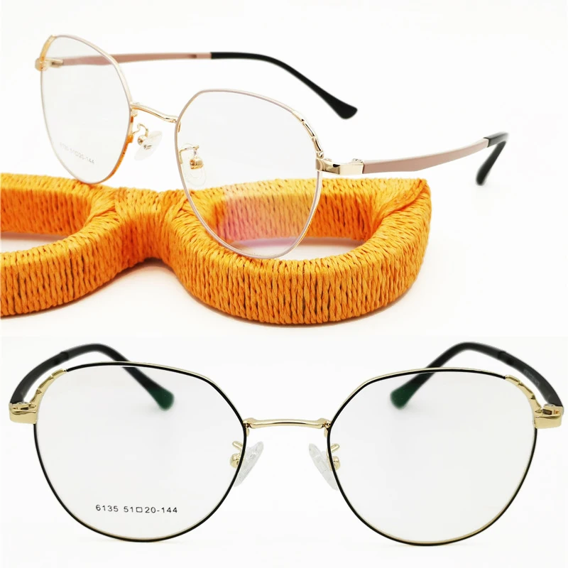 Женские Модные металлические очки среднего размера оправа TR temple многогранная