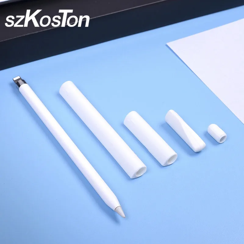 4 в 1 нескользящий Силиконовый чехол для Apple Pencil Мягкий защитный комплект