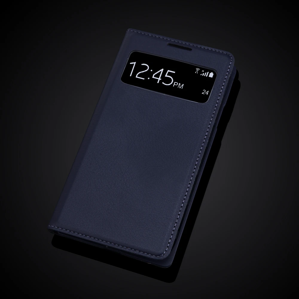 Кожаный чехол-книжка с окошком для Samsung Galaxy S4 SIV i9500 | Мобильные телефоны и