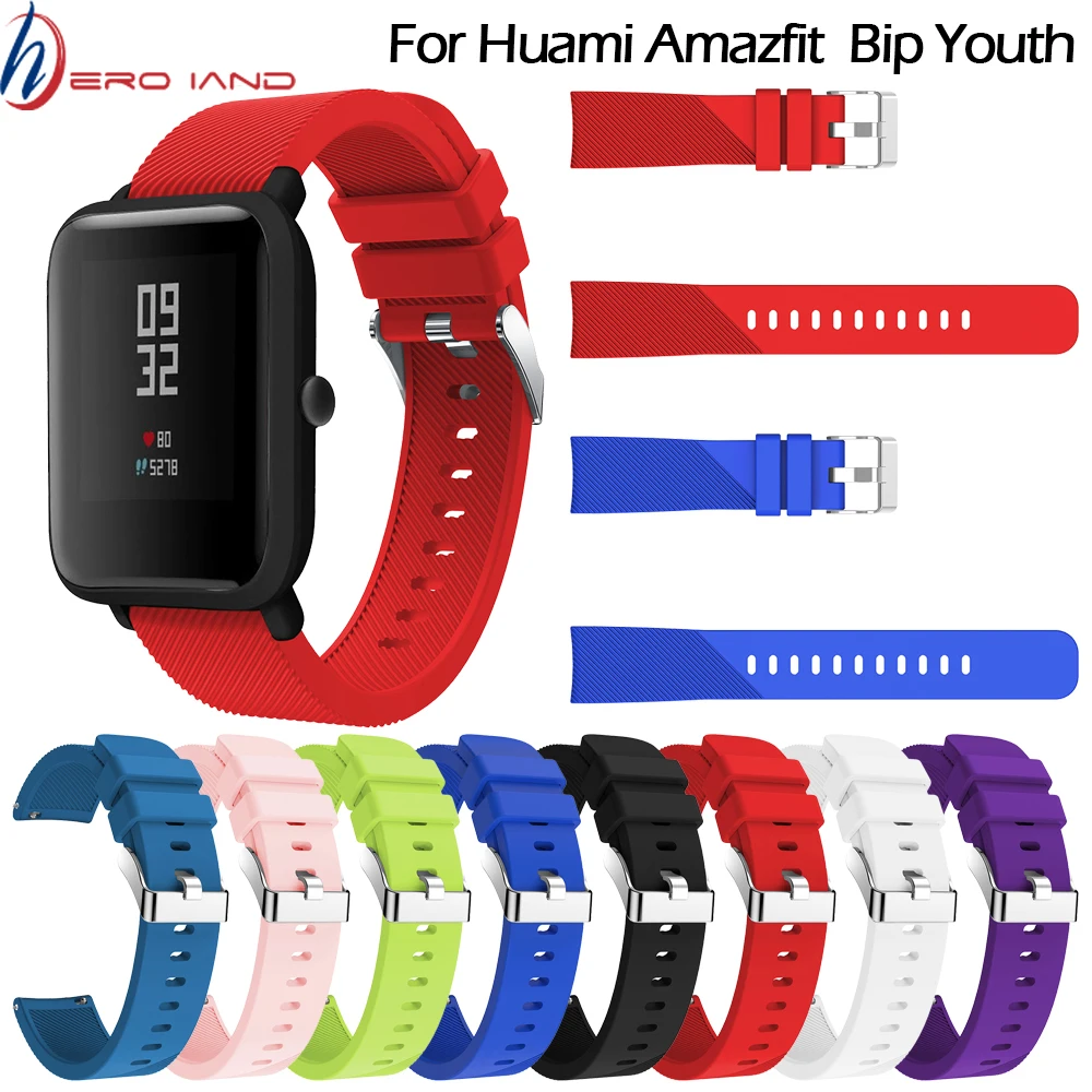 Силиконовый спортивный ремешок Hero Iand для умных часов Xiaomi Huami Amazfit Bip 20 мм сменный