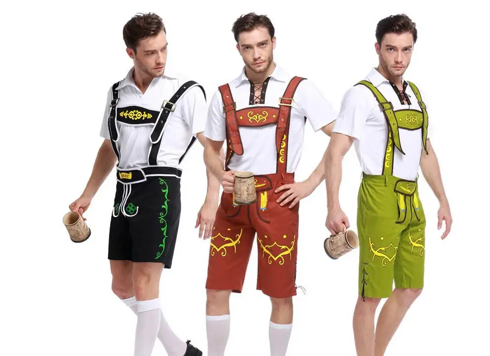 Мужской костюм Lederhosen Oktoberfest bavaran немецкий для пива нарядное платье M XL 2818|fancy