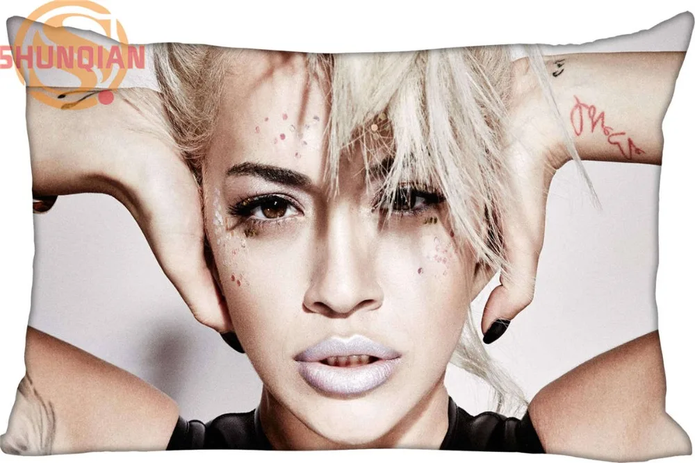 

New Custom Rita Ora Pillowcase Zippered Rectangle Pillow Cover Cases Size 45X35cm,40x60cm,45X75cm,50X75cm(Two sides)