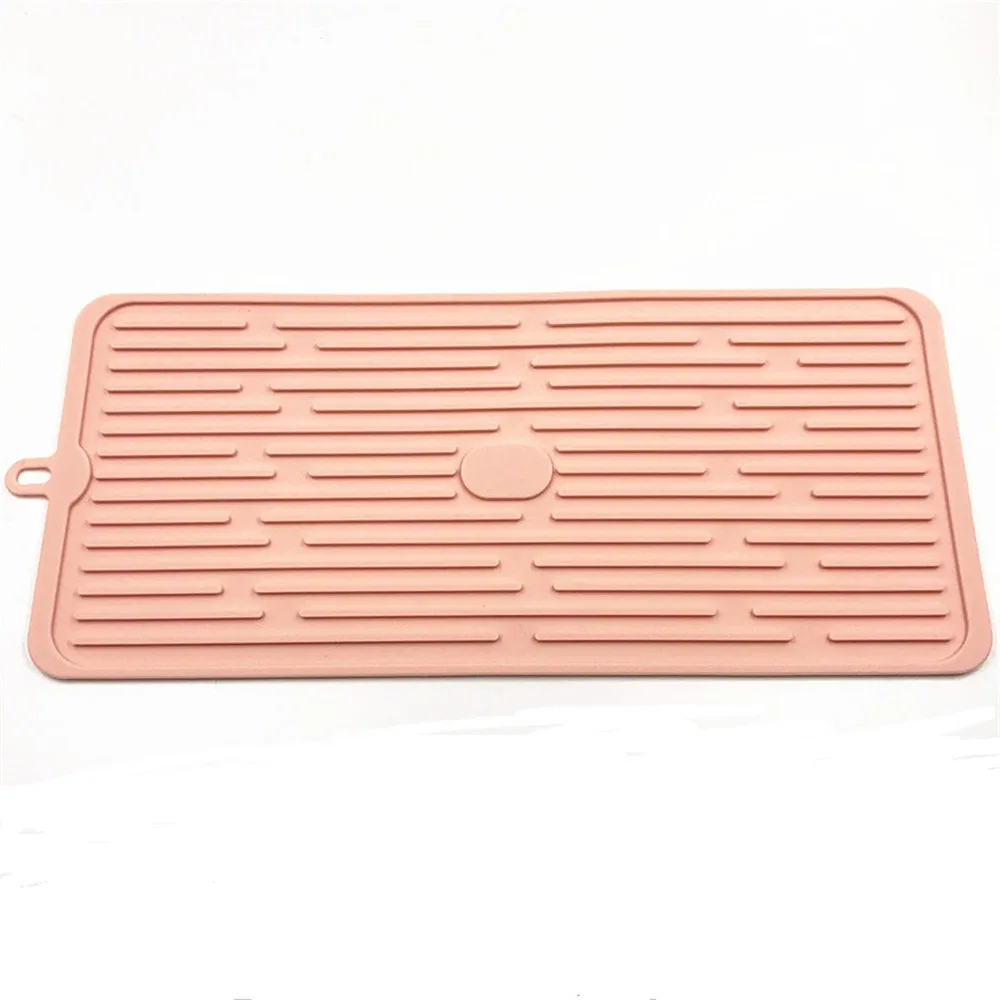 Bar Silicone Drain Pad Drying Mat Dish Kitchen Thick Counter Deep Grooves Dry Water glass drain pad Tampon de silicone M3 | Дом и сад