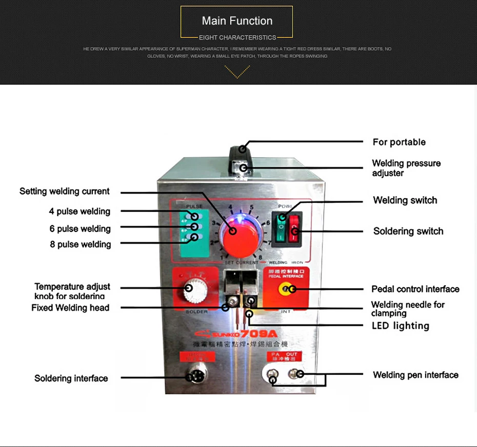SUNKKO 709A точечный сварочный аппарат 1.9KW точечная Импульсная Сварка машина для литиевой аккумуляторной батареи сварочный аппарат с дистанционным паяльным пером