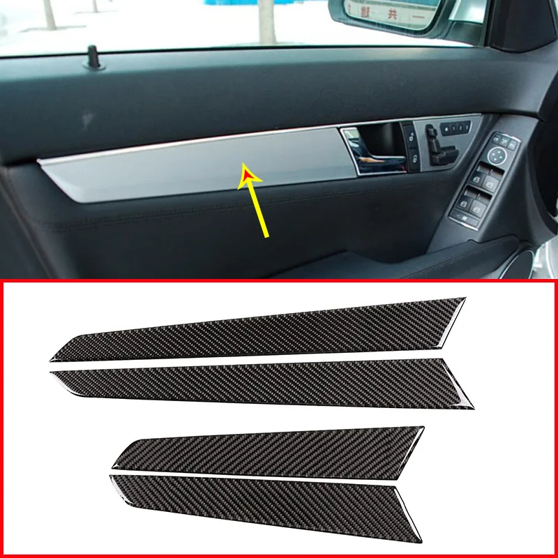 4 шт. наклейки из углеродного волокна для салона и двери Mercedes Benz C Class W204 2008