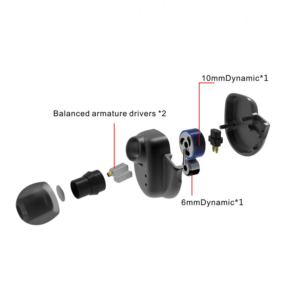 Bqeyz K2 2DD + 2BA гибридные наушники спортивные Шум шумоподавления стерео DJ