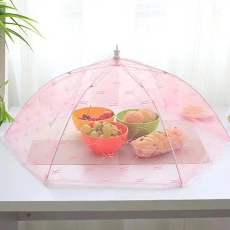 

40cm Anti Fly Mosquito Net Food Cover Gauze Umbrella Picnic Kitchen Table Tent Meal Cover Table Mesh Food Cover Kitchen Tools