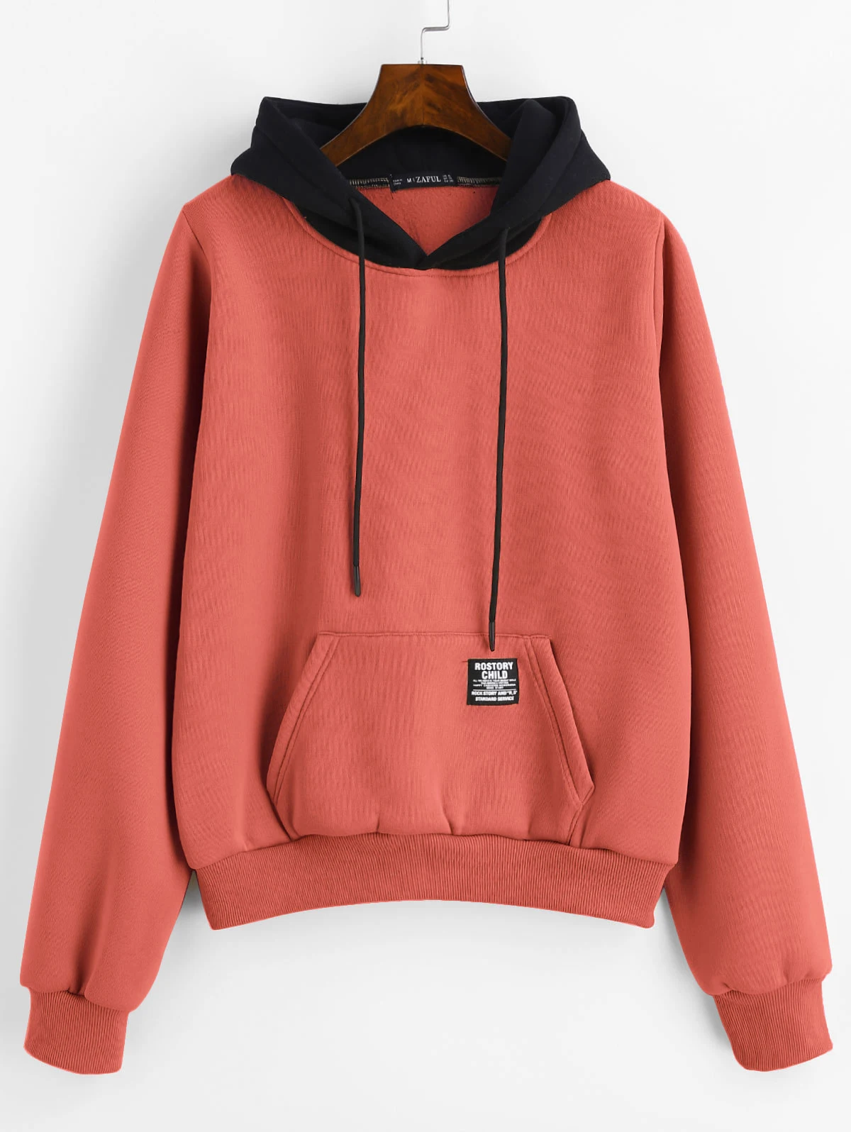 ZAFUL Толстовка для женщин Kawaii милые контрастные карамельные цвета толстовки реглан с длинным рукавом передний карман Drawsting толстовка с капюшоном - Цвет: Sunrise Orange