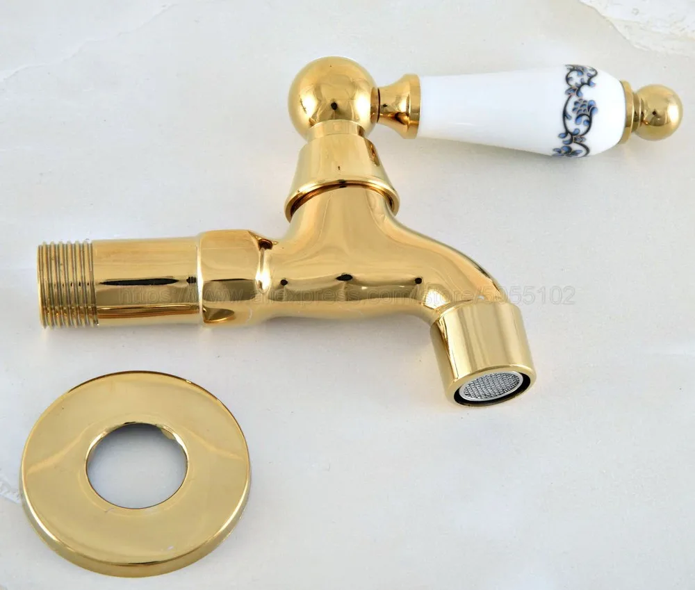 Латунный Смеситель для ванной и бассейна настенное крепление золотого цвета