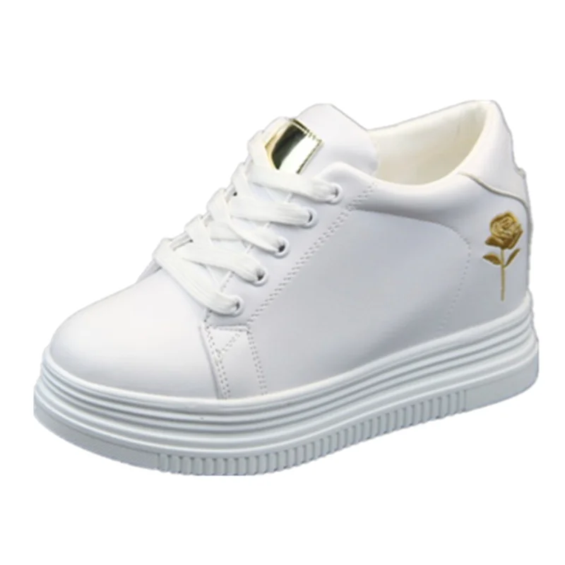 

Women Sneakers Fashion Women Height Increasing Breathable Lace-Up Wedges Sneakers Platform Shoes Pu Leather Woman Casual Shoes