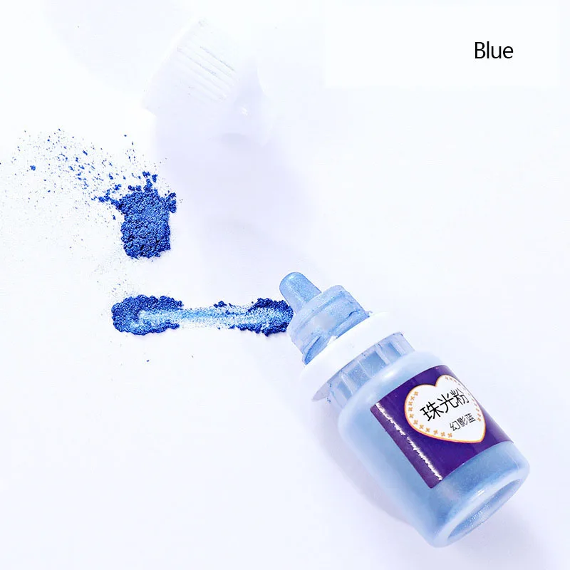 Blue 5 мл пигментная пудра для рукоделия, перламутровая слюда, УФ эпоксидный порошок из смолы, аксессуары для рукоделия, 20 цветов, инструменты для рукоделия - Цвет: Blue