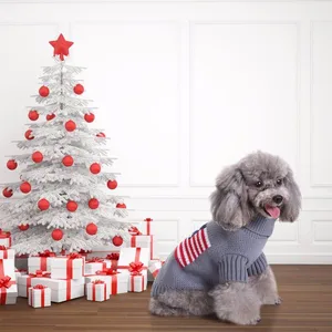Новый свитер для собаки осень-зима собака одежда теплая Рождество красный американский флаг домашних животных Товары для собак костюмы Свитеры для женщин для Товары для собак s mLXLXXL