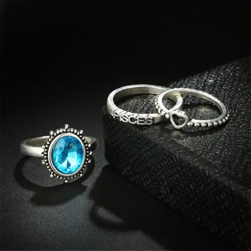 6 шт./компл. Сплав Надписи кольца в виде сердец ювелирные изделия серебро Цвет