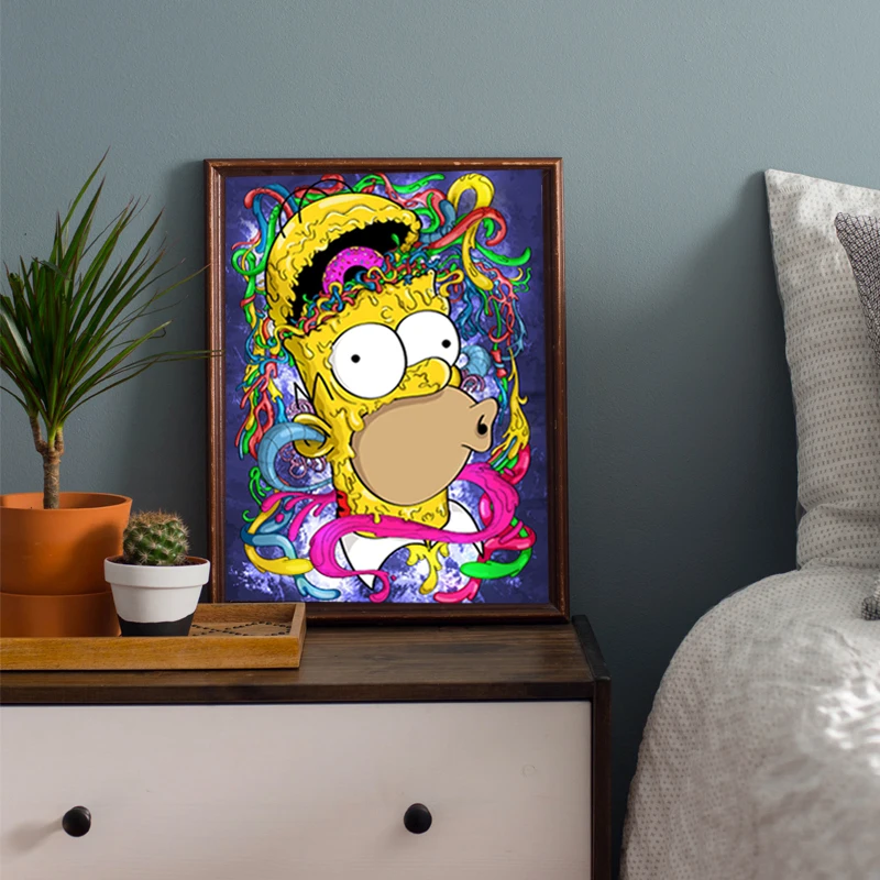 Homer мультфильм как зомби Смешные обои настенные художественные Холст Плакаты