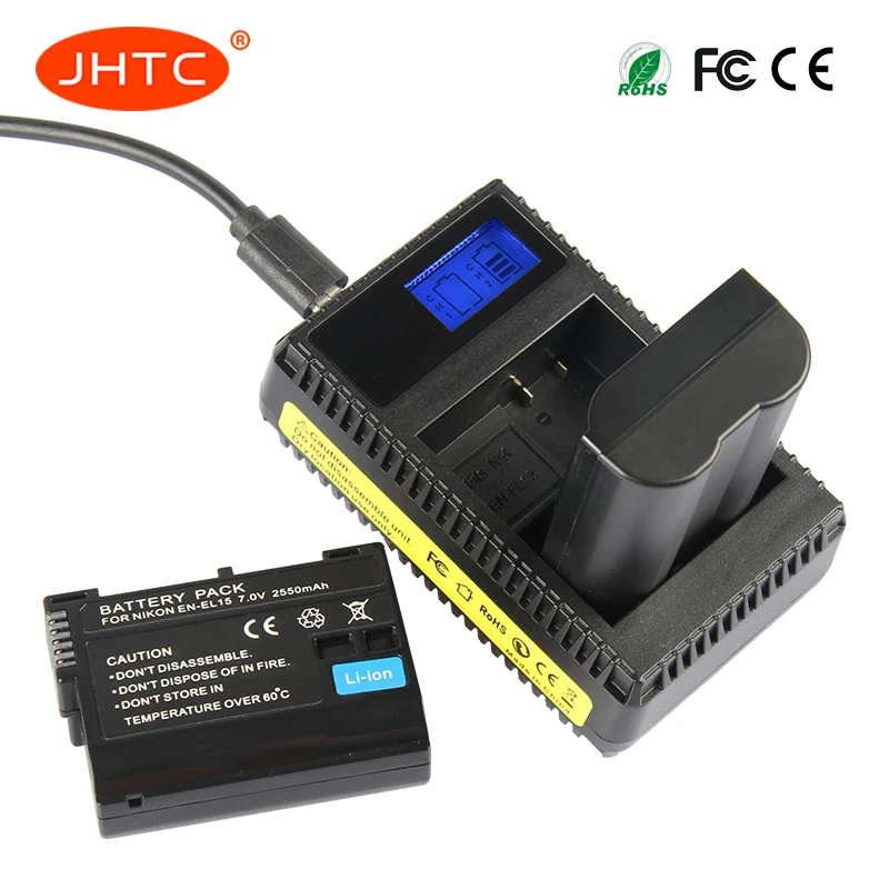 3Pcs EN-EL15 EN EL15 ENEL15 EL15A Batteries + LCD Dual USB Charger for Nikon D600 D610 D600E D800 D800E D810 D7000 D7100 d750 V1 |