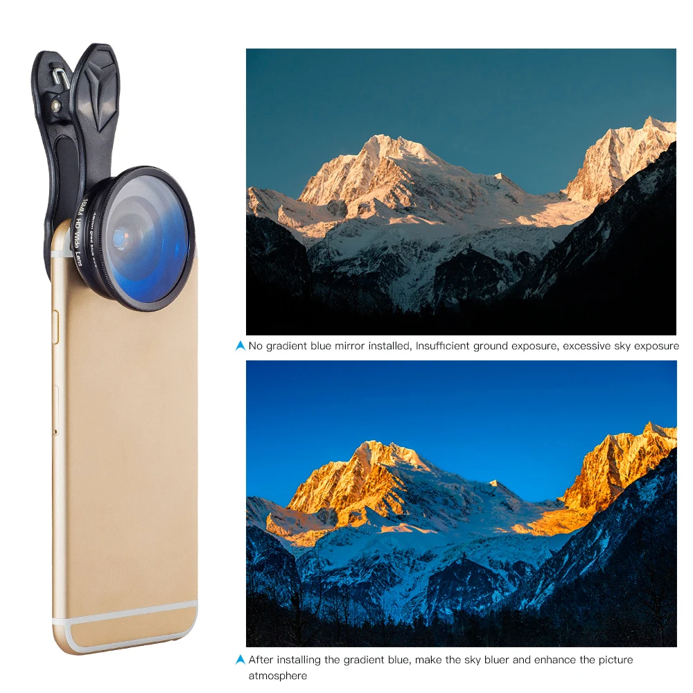 APEXEL 16 мм широкоугольный объектив 6in1 телефон Универсальный для iPhone 6 6s 7 8 Andriod