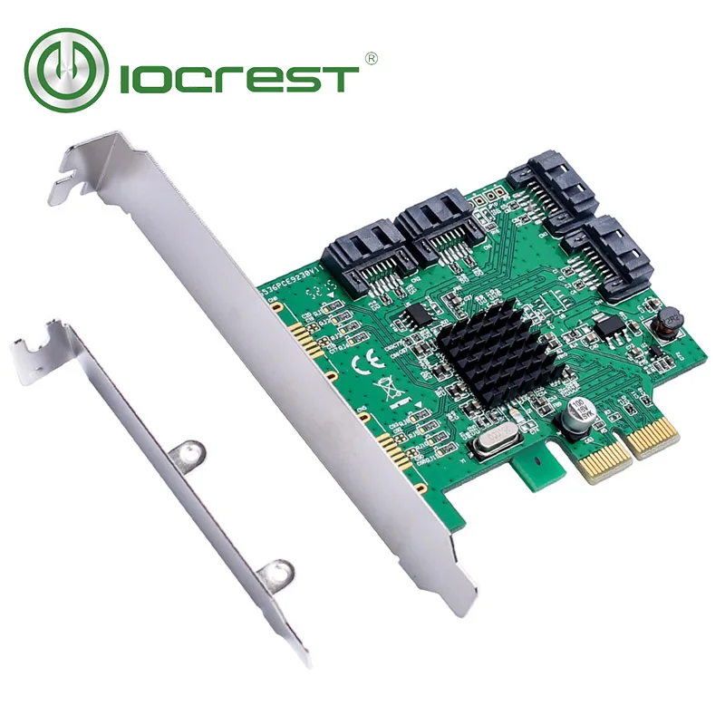 IOCREST SATA III 4 порта PCI e версия 2 слот контроллер x2 с низкопрофильным кронштейном|card