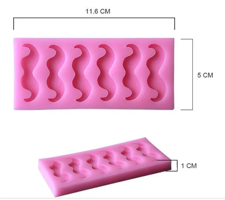 Силиконовые формы для торта с усами бородой 11 6x5x1 см Fondant Jello сахарное желе мыла