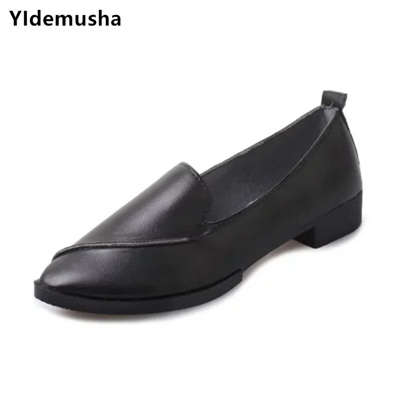 YIdemusha 2019 весна осень Нескользящие повседневные туфли женские однотонные модные