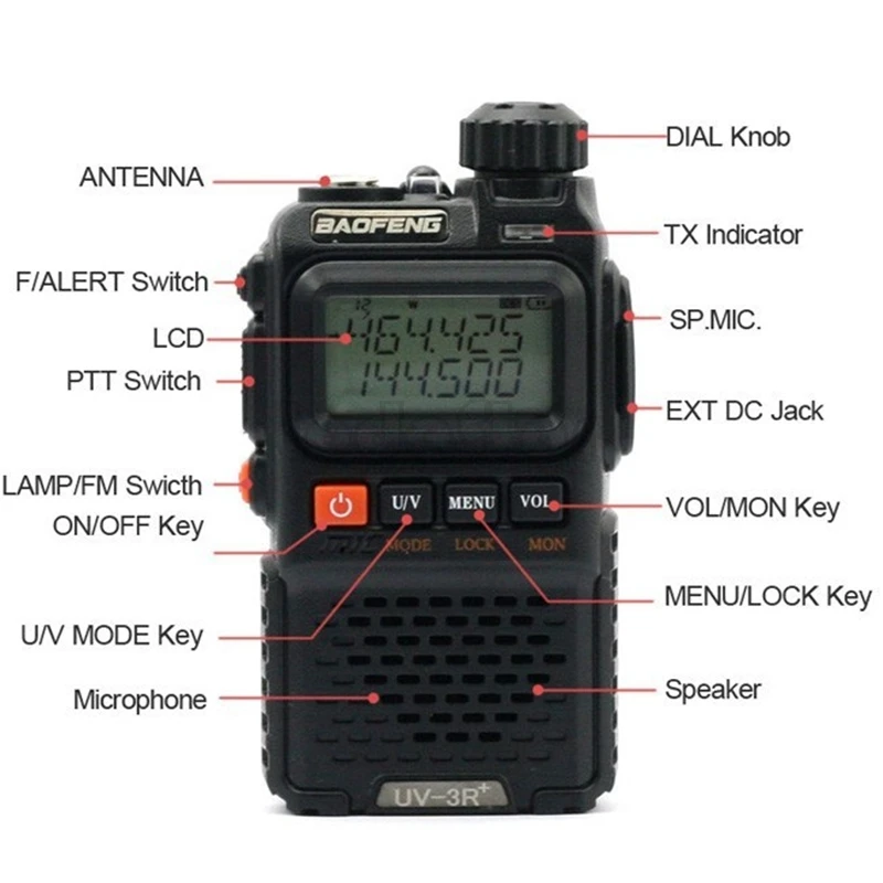 BaoFeng UV-3R Plus UV3R портативная рация, радиоприемник, VHF UHF двухдиапазонный двухсторонний радиоприемник, мини CB, FM радио, домофон