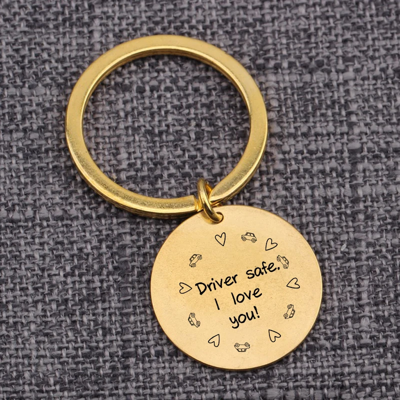 Gift For Boyfriend Girlfriend Keychain Drive Safe I Love You Heart Keyring Lover Gifts Couple Vanlentine`s Day Pendant Key Tag | Украшения