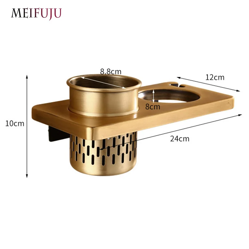 meifuju antique hair dryer comb rack holder bathroom storage organizer commodity shelf bathroom accessories with cup black free global shipping