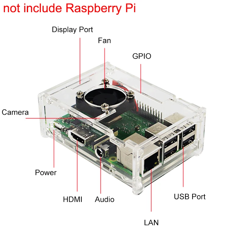 Raspberry Pi 3 Model B+ набор аксессуаров акриловый чехол+ sd-карта 16G+ адаптер питания+ вентилятор+ радиатор для Raspberry Pi 3 Model B