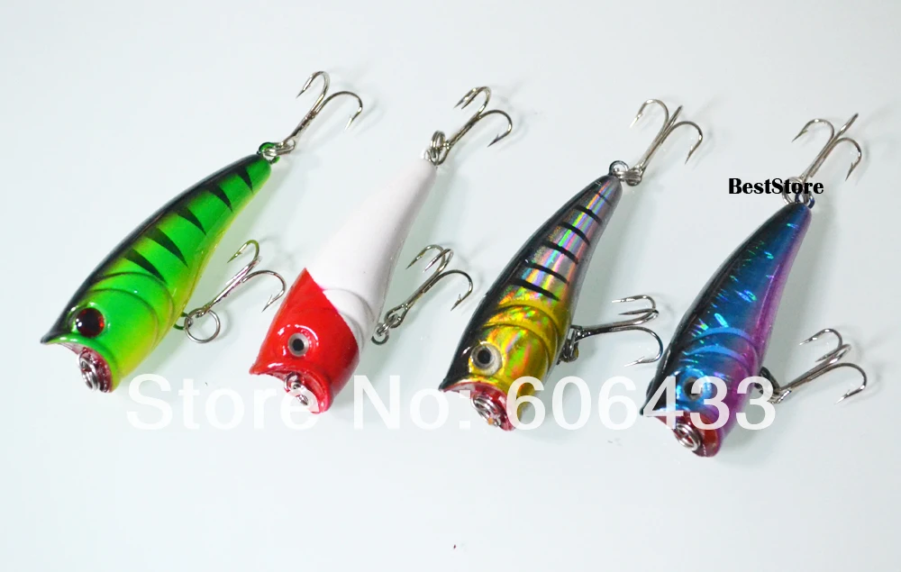 

4PCS Popper Fishing Lures Fish Lure Crankbait Baits/Tackle 5.5cm 7.5g