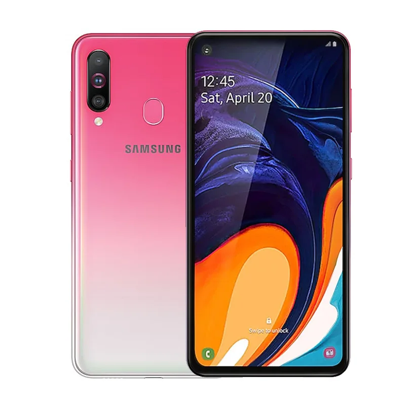 Peach soda Samsung Galaxy A60 смартфонов 6,3 дюйма FHD+ Snapdragon 675 Octa Core 6 GB 128 GB Android 9,0 тройной-задняя камера NFC мобильный телефон - Цвет: Peach soda