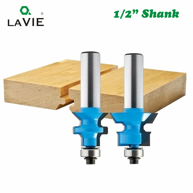 

LAVIE 2pcs 12mm 1/2 Shank 120 Degree Router Bit Milling Cutter Frame Groove Tenon Woodworking Engraving Wood Milling Set 03004
