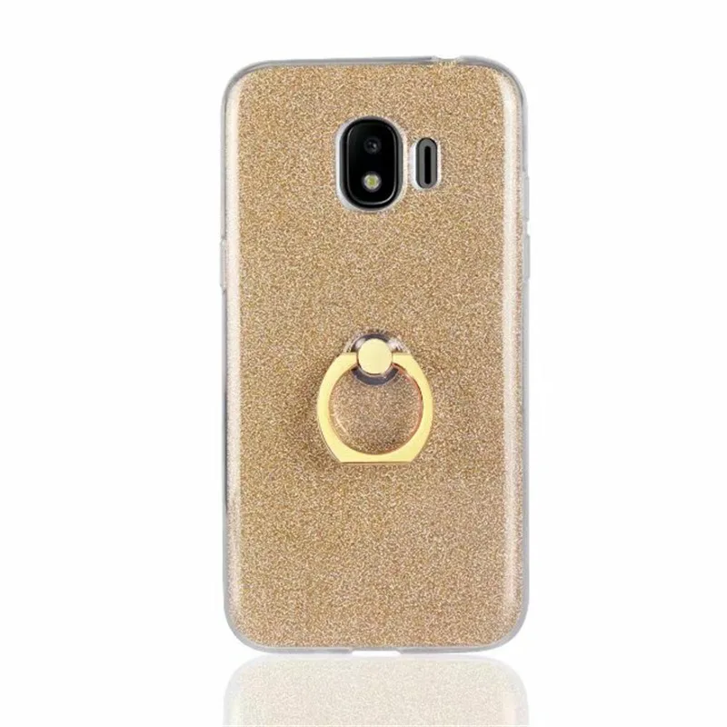 For Samsung Galaxy J2 Pro 2018 mobile phone case clear silicone soft shinning glitter cover with Ring holder |