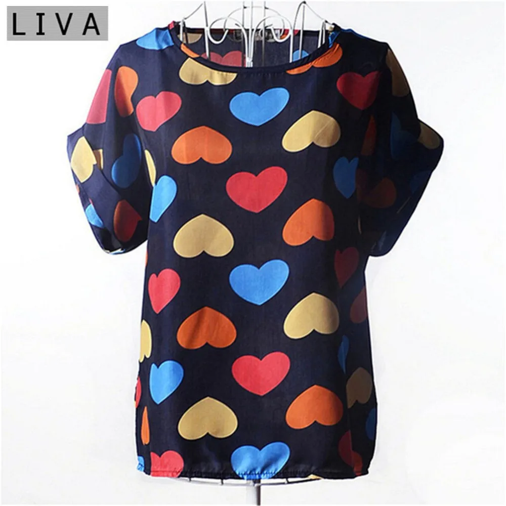 Летняя тонкая женская рубашка S-XXL, летняя стильная Свободная шифоновая блузка с красочным принтом, повседневные топы с коротким рукавом, женская блуза в полоску