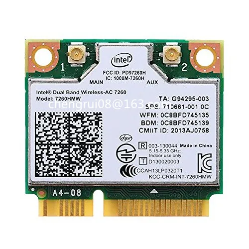 Настольная Intel Network 7260.HMWG WiFi Беспроводная-AC 7260 Двухдиапазонная 2x2 AC + Bluetooth HMCPartner 6DBI