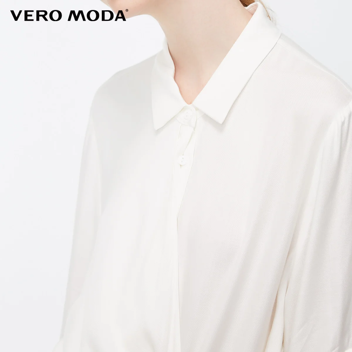 Vero Moda женская рубашка с отложным воротником и кружевным подолом 3/4 рукавами | 318331508