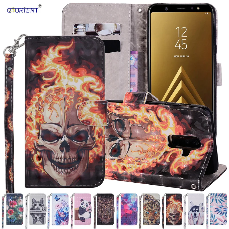 3D кожаный флип чехол для Samsung Galaxy A6 Plus SM A605G/DS телефона A605FN/DS A605 a605 ds a605g