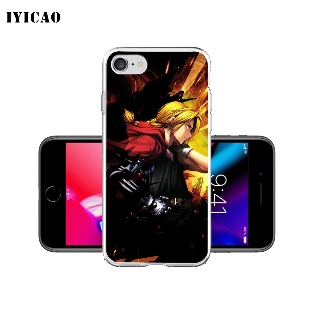 IYICAO металлический алхимик мягкий силиконовый чехол для телефона iPhone X XR XS MAX 6 6s 7 8
