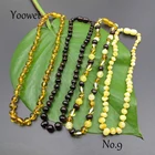 Женское Ожерелье с янтарными бусинами Yoowei, в стиле барокко, оригинальные ювелирные украшения из натурального янтарного бисера