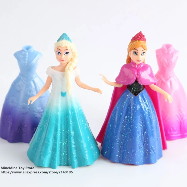 DISNEY Frozen Princess Elsa Anna 12 см 4 шт./компл. фигурки модель аниме мини украшение ПВХ